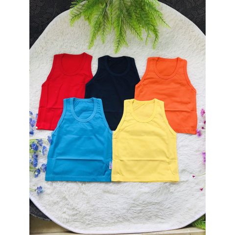  SET 5 Áo Ba Lỗ Màu KINGTONS  Cho Bé (Từ 3-20kg)-Áo Cotton màu 