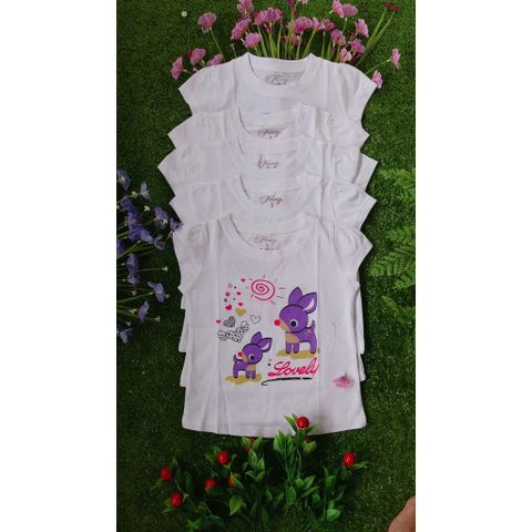  SET 5 Áo Cotton trắng FANY tay ngắn cho bé gái từ 6-18kg ( HÌNH IN THAY ĐỎI THEO TỪNG ĐỢT HÀNG) 
