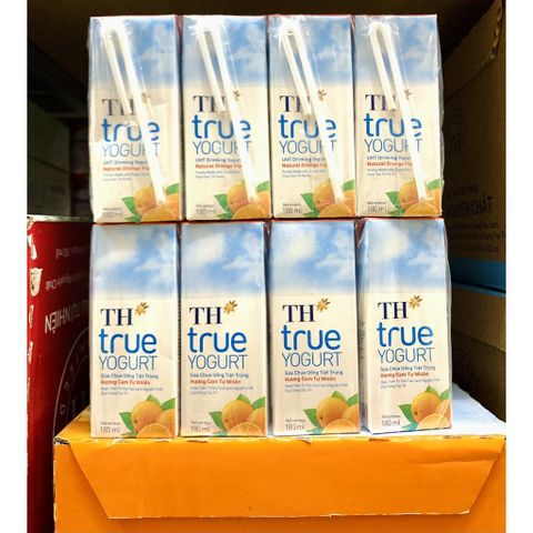  Lốc 4 hộp sữa chua uống hương cam TH True Yogurt 180ml 