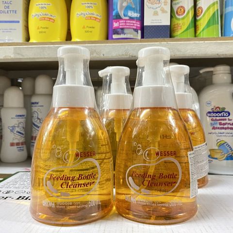  [MẪU MỚI] Nước rửa bình sữa Wesser cho bé Chai Hoặc Bịch 500ml 