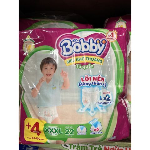  [Tặng 4 miếng]Tả quần Bobby Size XXXL 22 Miêng ( Bé 20-35kg) 