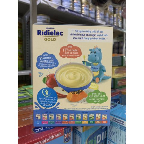  [MẪU MỚI] BỘT ĂN DẶM RIDIELAC GOLD 4 Gói VỊ NGỌT - HỘP GIẤY 200G 