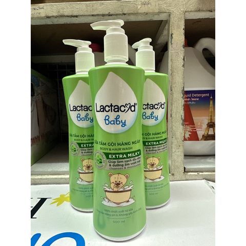  Sữa Tắm Gội Trẻ Em Lactacyd Milky chai 250 ml- Ngăn ngừa rôm xảy 