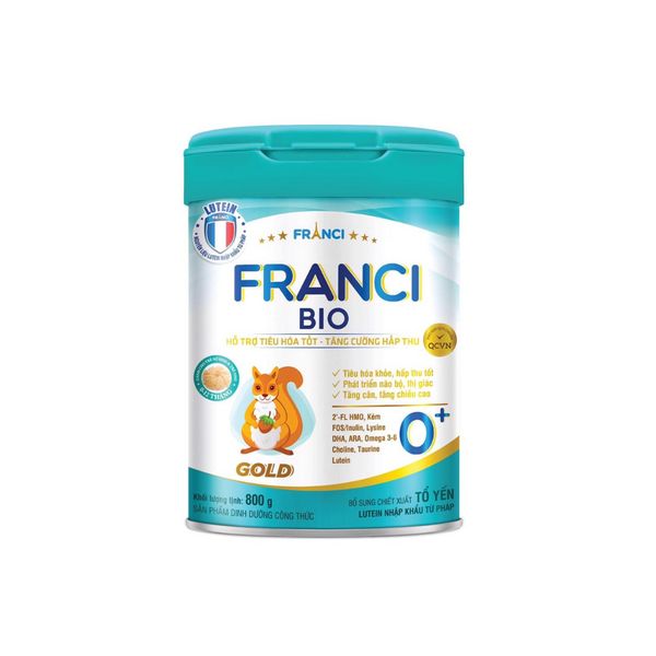  [MẪU MỚI - HỖ TRỢ TIÊU HOÁ TỐT]  Sữa Bột FRANCI BIO 0+  Hộp 800g 