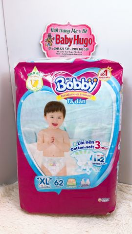  TÃ DÁN BOBBY  Khô THOÁNG SIZE XL 62 MIẾNG (12-17kg) 