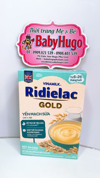  [Mẫu Mới ]BỘT ĂN DẶM RIDIELAC GOLD YẾN MẠCH SỮA - HỘP GIẤY 200G 