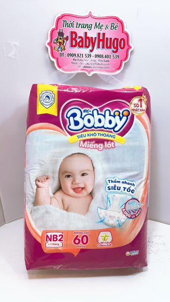  Miếng Lót Sơ Sinh Bobby Nb2 60Miếng 