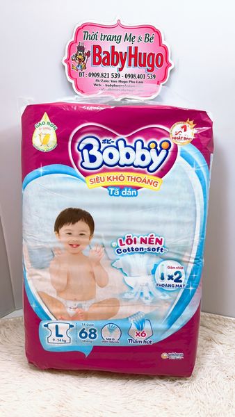  Tã Dán Bobby Size L 68 Miếng 