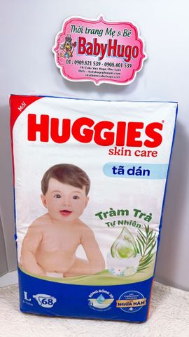  [MẪU MỚI] Tã Dán Huggies Size L 68 Miếng 9 đến 14kg 
