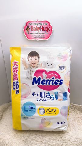  Tã quần Merries size L- 56 miếng (cho bé 9 - 14kg) 