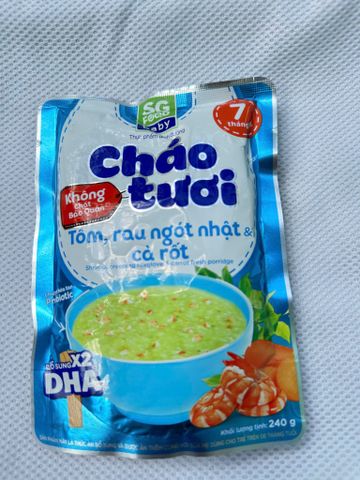  [CHÍNH HÃNG HÀNG CÔNG TY] Cháo tươi SG FOOD ăn dặm cho bé đủ vị KHÔNG CHẤT BẢO QUẢN 