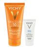 Bộ kem chống nắng không gây nhờn rít Vichy Ideal Soleil Dry touch 50ml & Sữa rửa mặt tạo bọt trắng da Ideal White 15ml