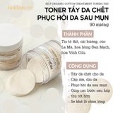  Toner Tẩy Da Chết Re:p Phục Hồi Da Sau Mụn 90 Miếng Organic Cotton Treatment Toning Pad 