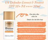  Kem Chống Nắng L’Oreal Mịn Nhẹ Che Phủ Đều Màu Da 50ml UV Defender Correct & Protect SPF 50+ PA ++++ 