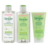  Combo Simple Làm Sạch & Cân Bằng Dịu Nhẹ Da Nhạy Cảm 3 Món 
