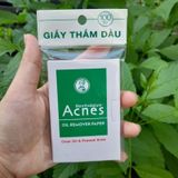  [Date 7/25] Giấy Thấm Dầu Acnes Oil Remover Paper  Kiểm Soát Nhờn, Ngừa Mụn 50 Tờ 