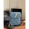 Túi gift Chnel vải denim logo thêu 21 x 14 x 8 cm fullbox