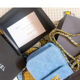  Túi gift Chnel vải denim logo thêu 21 x 14 x 8 cm fullbox 