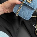  Túi gift Chnel vải denim logo thêu 21 x 14 x 8 cm fullbox 