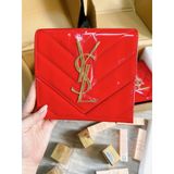  Túi Gift YSL Da Bóng Màu Đỏ Sang Trọng Cao Cấp Size 16x20cm 