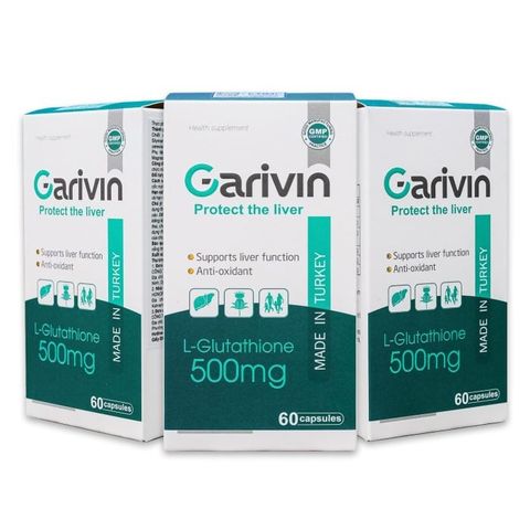  Viên Uống GARIVIN L-Glutathione 500mg, Hỗ trợ bảo vệ gan, hạ men gan 