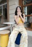  SET QUẦN JEAN HOA KÈM ÁO ÓNG - TH 