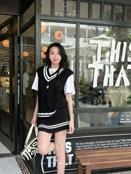  SET LEN ÁO GHILE CHÂN VÁY XẾP LI - TH 