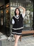  SET LEN ÁO GHILE CHÂN VÁY XẾP LI - TH 