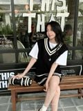  SET LEN ÁO GHILE CHÂN VÁY XẾP LI - TH 