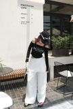  SET ÁO VAI THUYỀN IN CHỮ QUẦN PHỐI REN - TH 