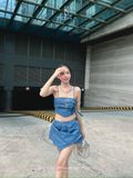  SET ÁO 2 DÂY JEAN VÁY ĐẮP TÀ - TH 