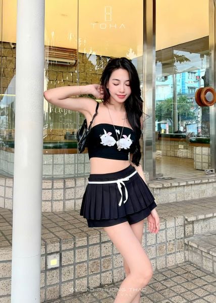  SET VÁY XẾP LI ÁO ÓNG - TH 