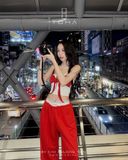  SET QUẦN SUÔNG ÁO CÚP CỘT NƠ - TH 