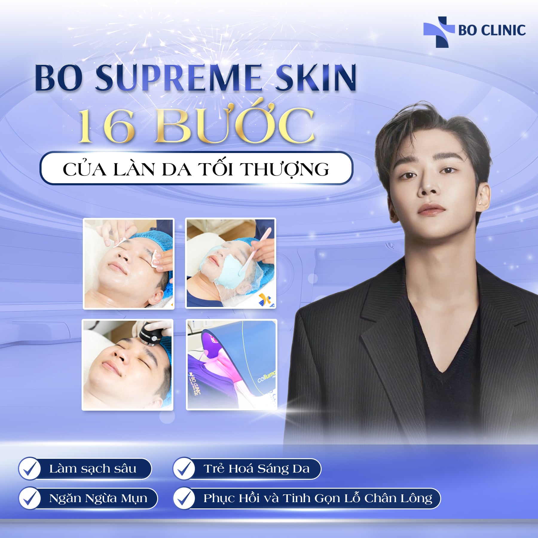  Supreme Skin - 16 Bước Của Làn Da Tối Thượng Giúp Làm Sạch, Ngăn Ngừa Mụn, Trẻ Hoá, Sáng Da, Phục Hồi và Tinh Gọn Lỗ Chân Lông 