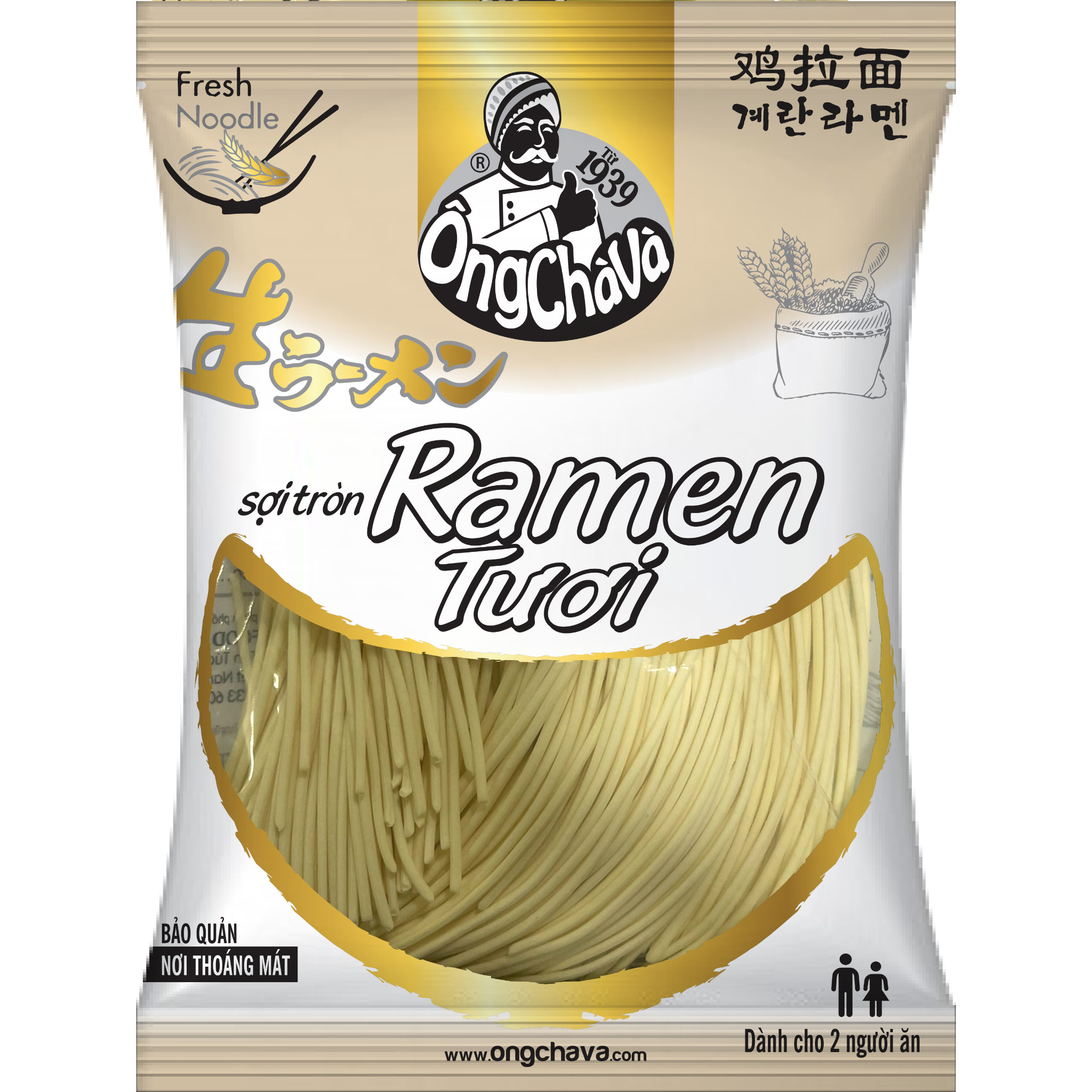  Mì Ramen Tươi Sợi Tròn 150g 
