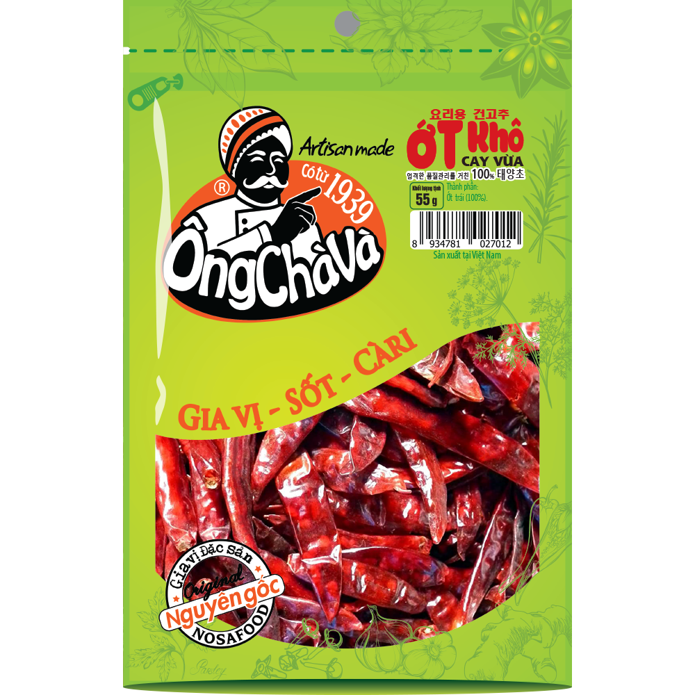  Ớt Nguyên Trái Sấy Khô 55g 