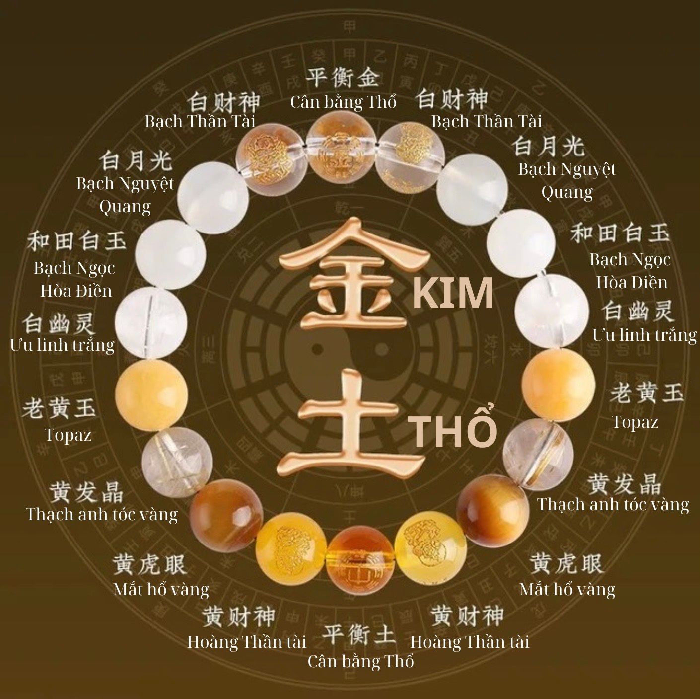  Vòng Tay Phong Thuỷ Dành Cho Mạng Kim Và Thổ 