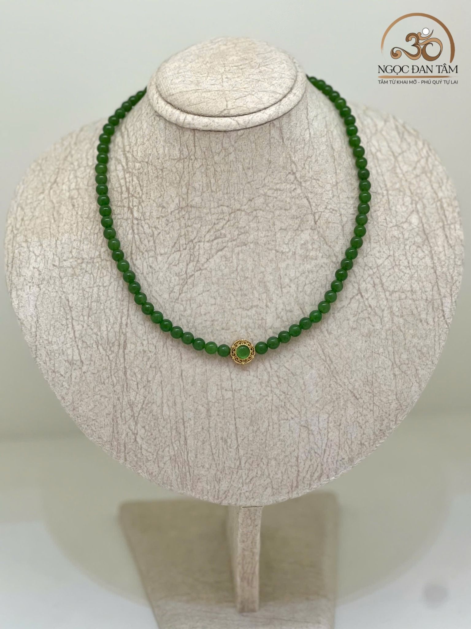  Vòng Cổ Ngọc Bích Canada 5A Phối Charm 