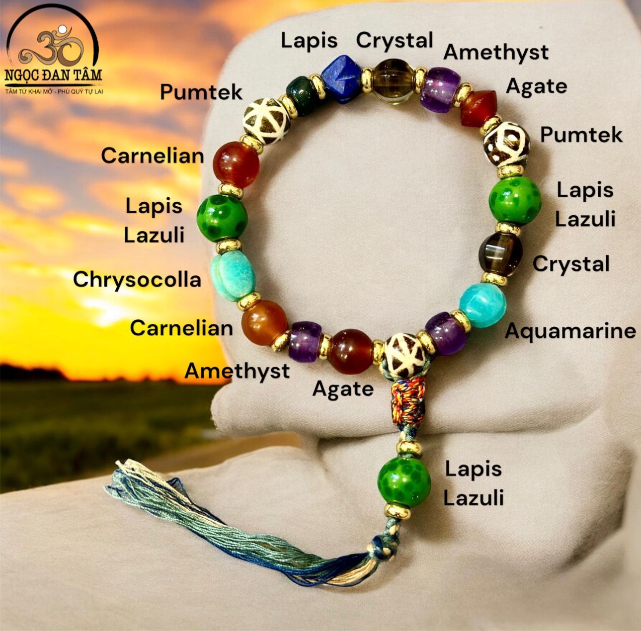  Vòng Tay Đá Lưu Ly Đa Sắc 