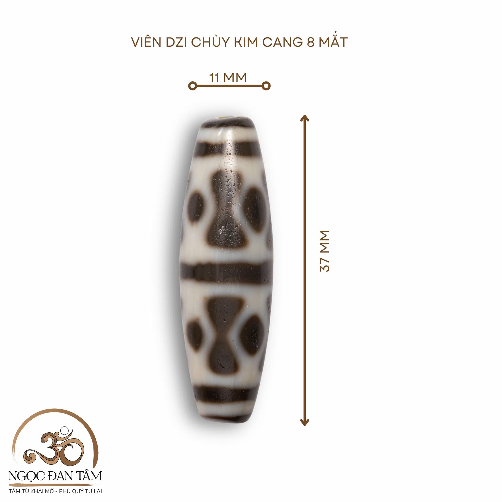  Dzi Chùy Kim Cang 8 Mắt 37x11mm 