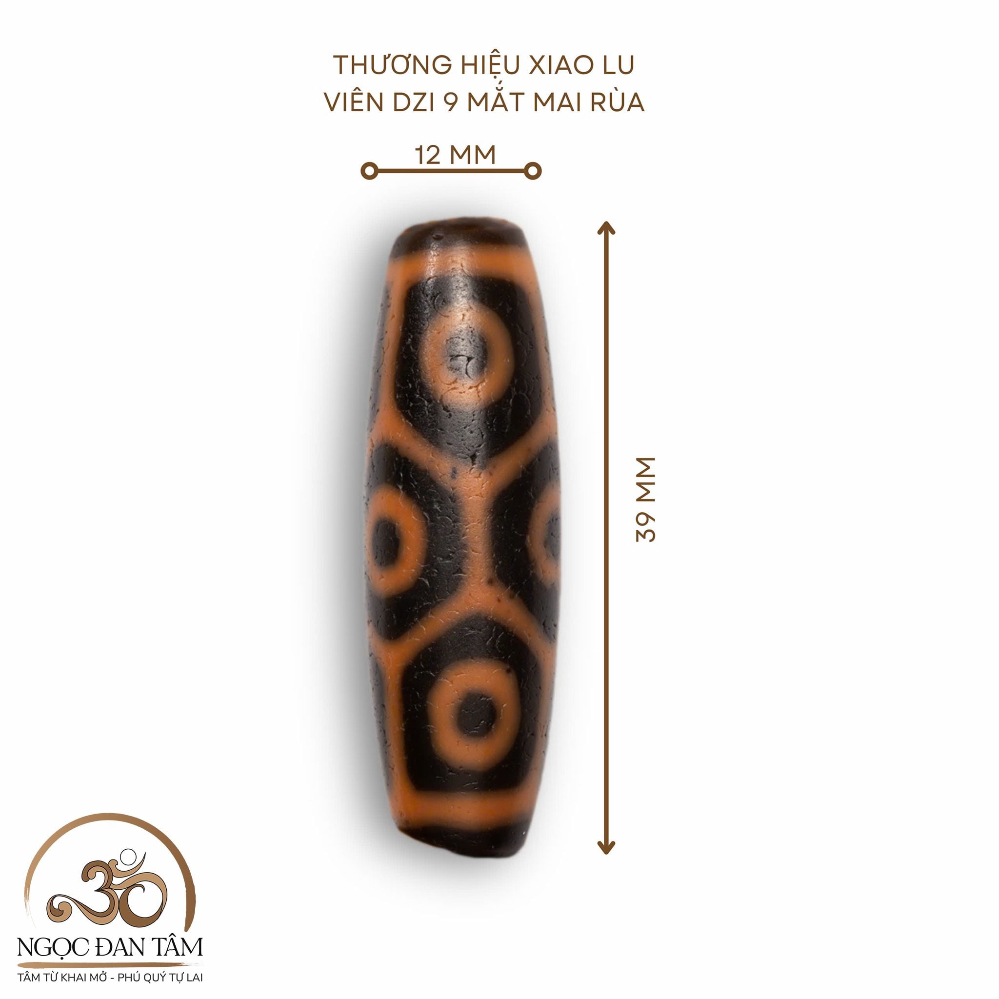 Dzi 9 Mắt Mai Rùa 39x12mm 
