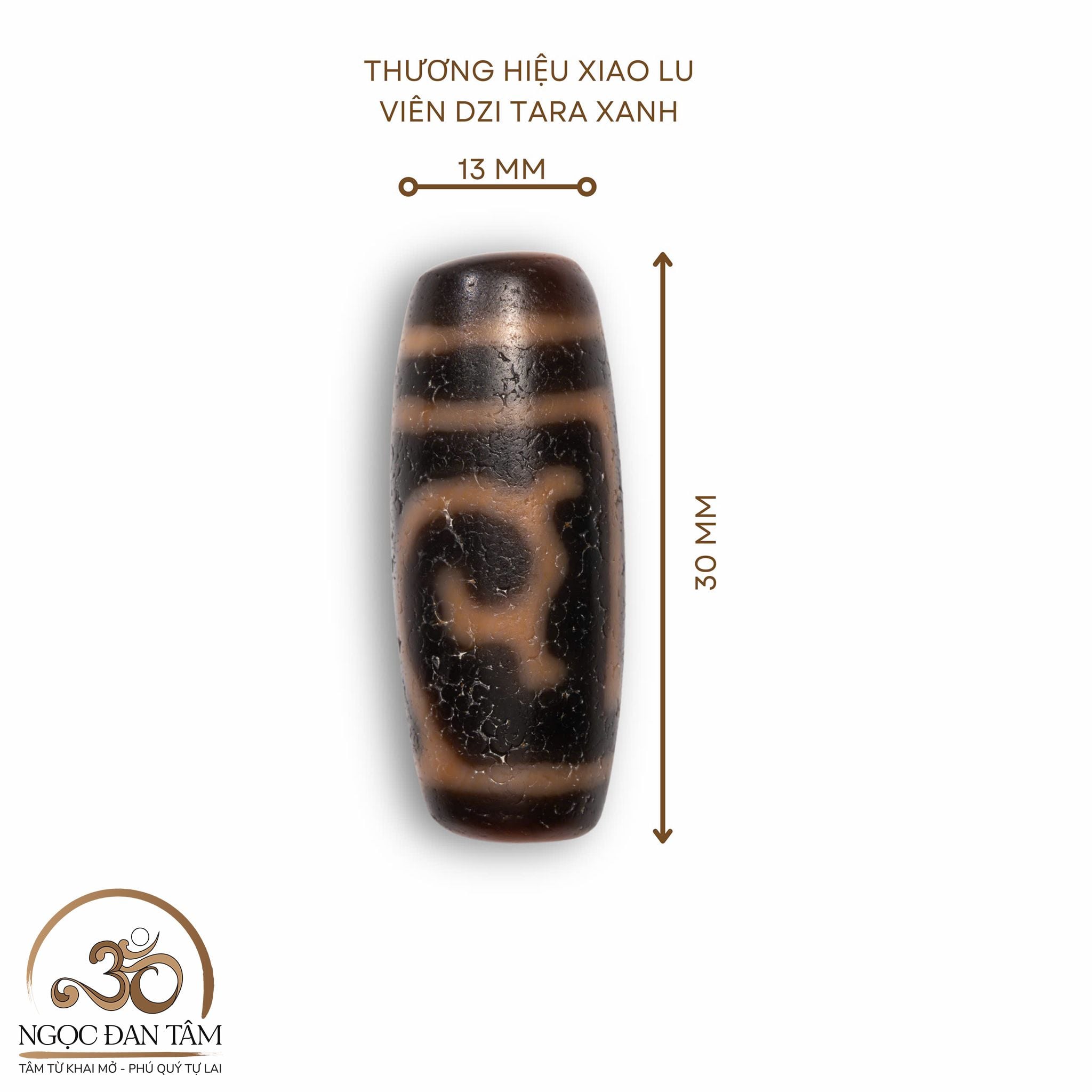  Dzi Tara Xanh 30x13mm 
