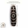 Dzi Răng Cọp Hoa Sen 3 Mắt 43x13mm ( New Dzi - Shangken )