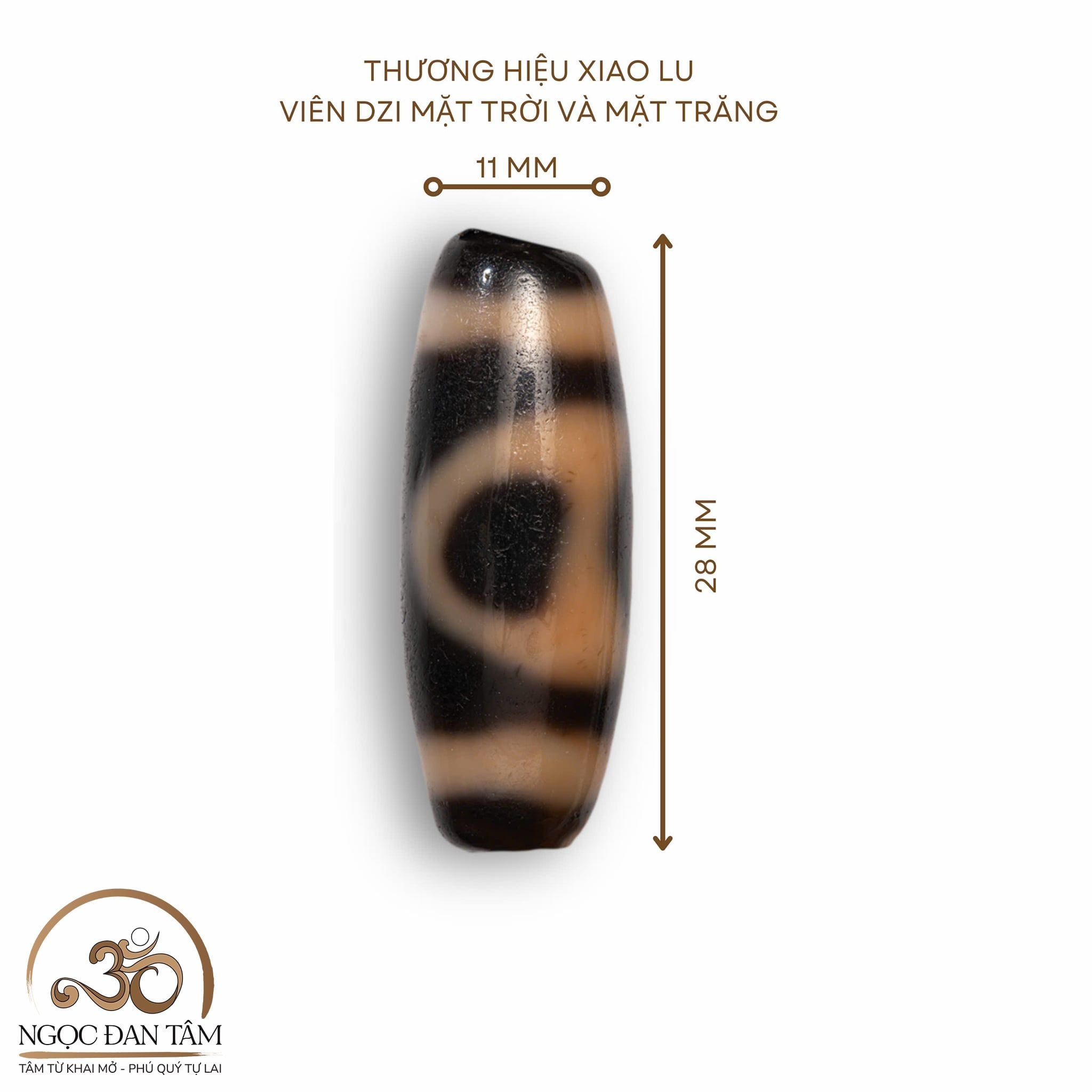  Dzi Mặt Trời Và Mặt Trăng 28x11m ( New Dzi - Xiao Lu ) 