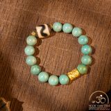  Vòng Tay Dzi Răng Cọp Phối Lam Ngọc 