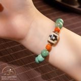  Vòng Tay Dzi Mandala 3 Mắt Phối Lam Ngọc 