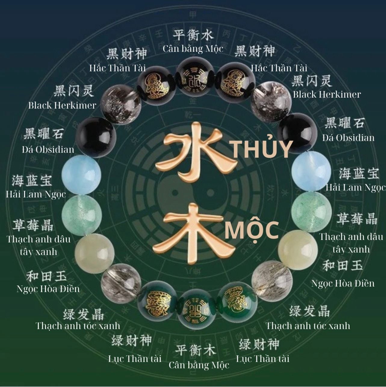  Vòng Tay Phong Thuỷ Dành Cho Mạng Thuỷ Và Mộc 