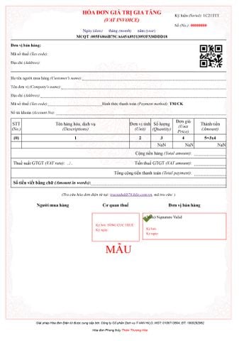  Thiên Thượng Hỏa - HIN 300 - Hóa đơn điện tử ngũ hành Hilo Invoice 