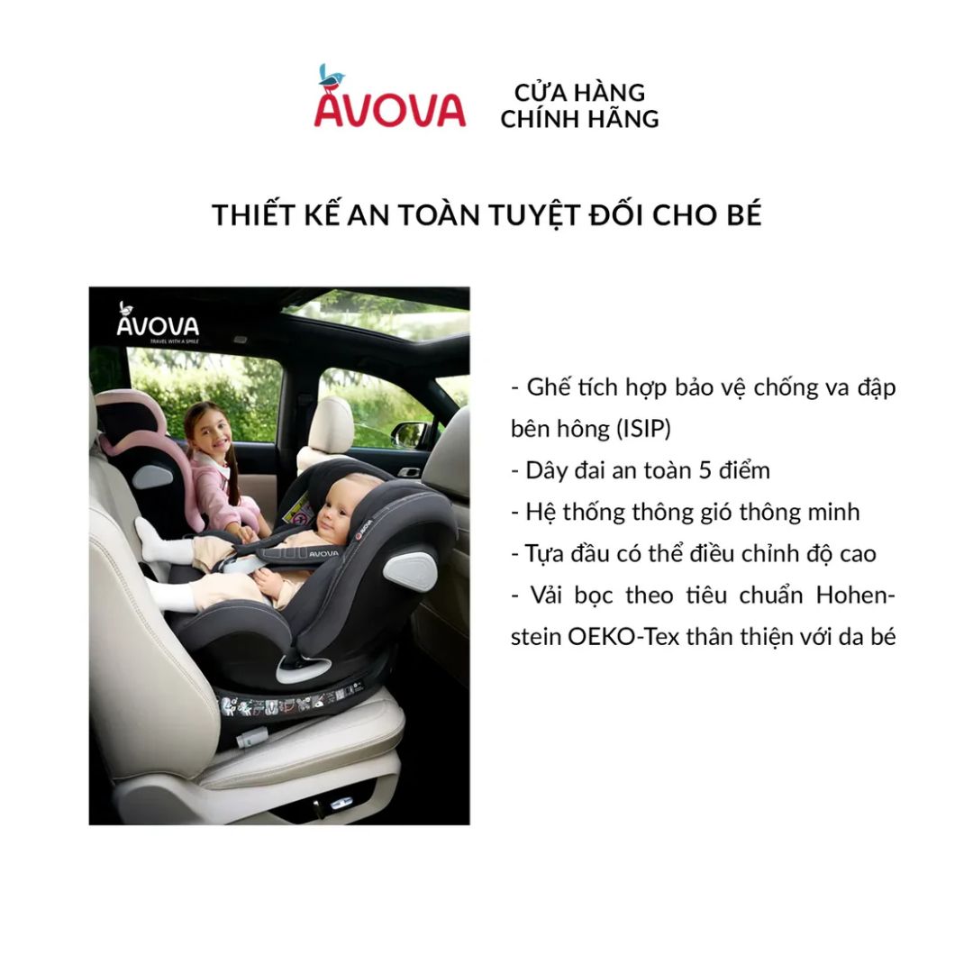  Ghế Ngồi Ô Tô Cho Bé Avova Swan-Fix I-Size 