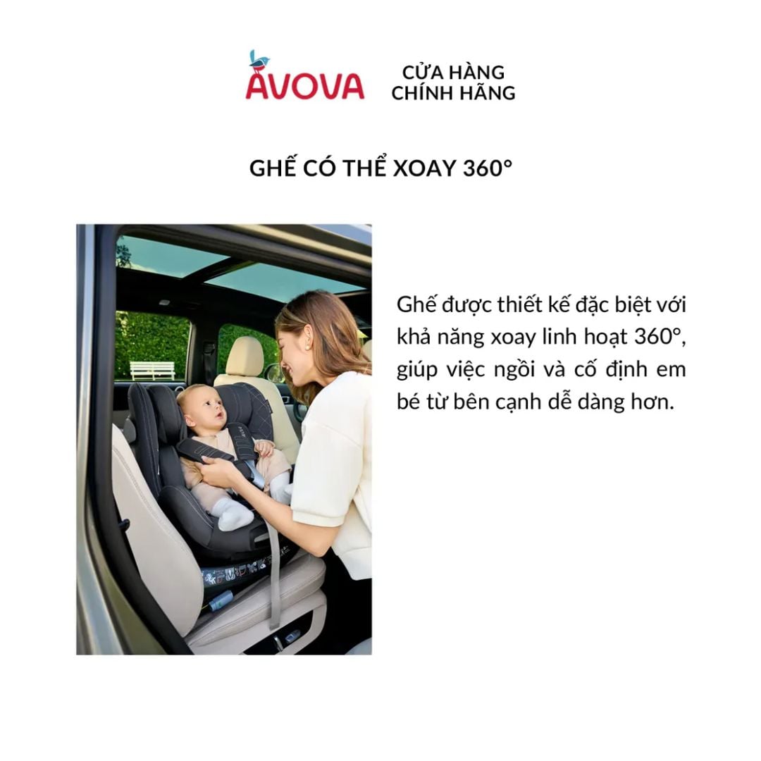  Ghế Ngồi Ô Tô Cho Bé Avova Swan-Fix I-Size 